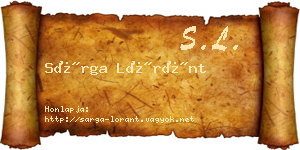 Sárga Lóránt névjegykártya