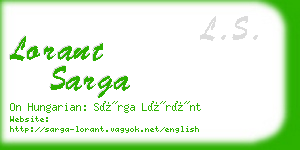 lorant sarga business card